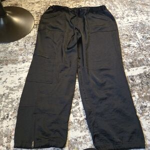 Lane Bryant Women’s Satin Look Pewter Easy Pants Size 16 Elastic Waist & Ankle